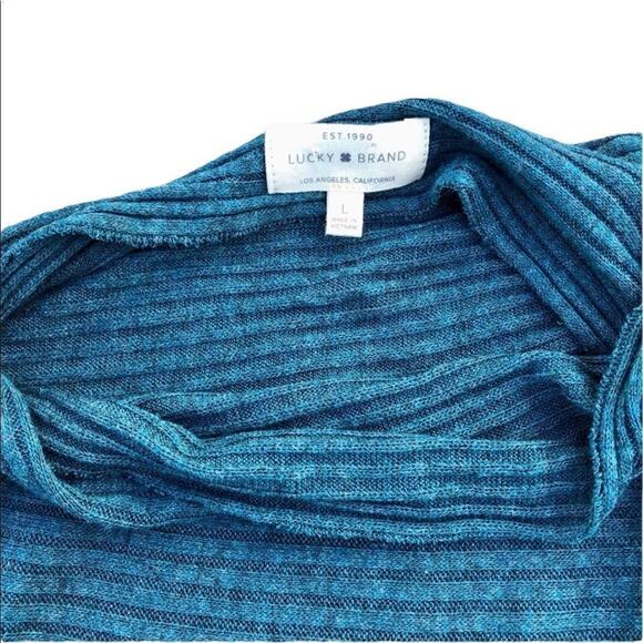 LUCKY BRAND Oversized Sweater W/ High Neck, Thumb Holes & Slide Slits Size Large - Picture 7 of 7